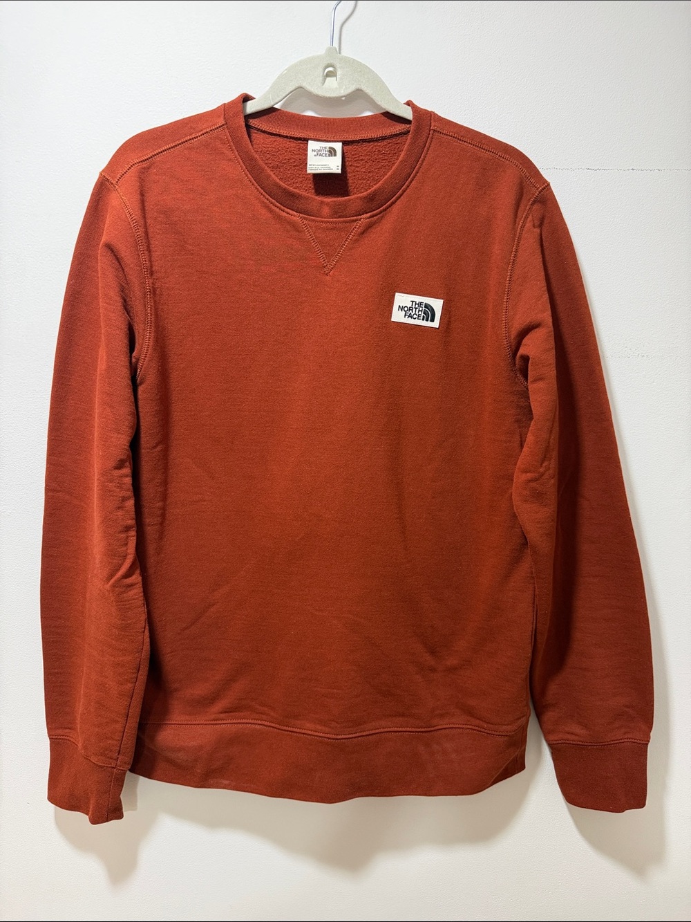 The North Face Men’s Crewneck Sweatshirt Orange Fleece Lined Size Medium Casual